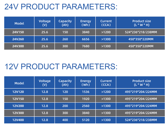 Truck Lithium Iron Phosphate Starter Battery